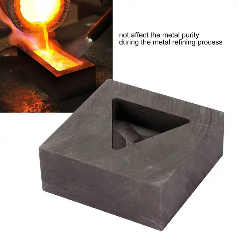 Triangular Graphite Ingot Mold Crucible Mould for Silver Jewelry Melting