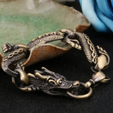 Vintage Fire Dragon Pattern Beads Bracelet Men