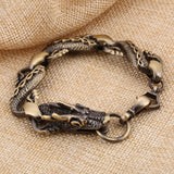Vintage Fire Dragon Pattern Beads Bracelet Men