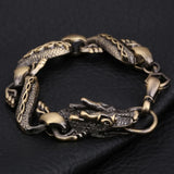 Vintage Fire Dragon Pattern Beads Bracelet Men