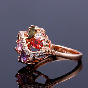 Tricolor Cubic Zircon Rings with Stones Costume Jewelry Mood Ring