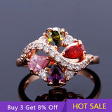 Tricolor Cubic Zircon Rings with Stones Costume Jewelry Mood Ring