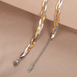 Tricolor Snake Chain Necklace For Women Flat Snake Chains Twist Choker