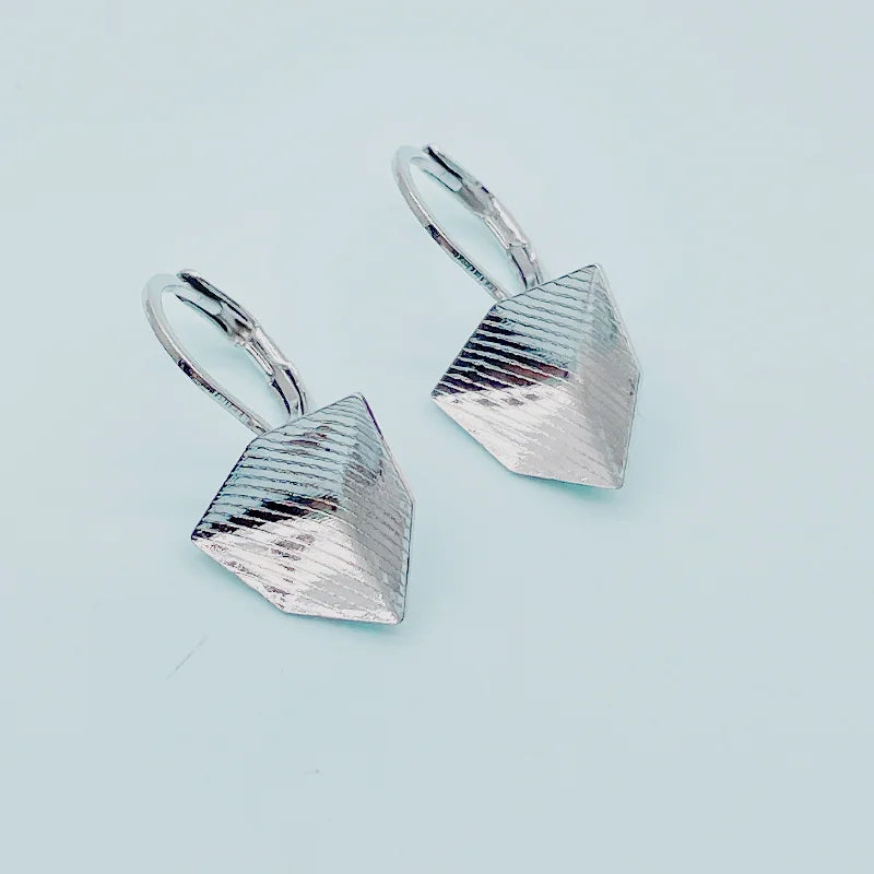 12mm Trilliant Fancy Stone Earrings Bases with French Hook Lever Back