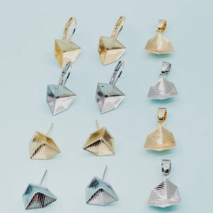12mm Trilliant Fancy Stone Earrings Bases with French Hook Lever Back