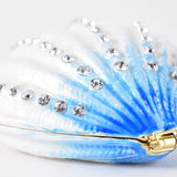 Jeweled Sea Shell Trinket Box Collectible Painted Enameled Decorative Container