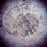 Triple Moon Necklace wiccan jewelry pentagram pagan necklace