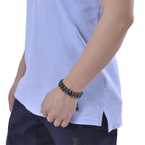 Triple Protection Hematite Agate Tigers Eye Stone Bracelet