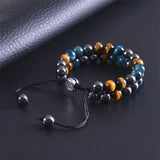 Triple Protection Hematite Agate Tigers Eye Stone Bracelet