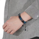 Triple Protection Bracelet Agate Hematite Tiger Eye Bracelet for Men