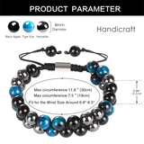 Triple Protection Bracelet Agate Hematite Tiger Eye Bracelet for Men
