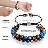 Triple Protection Bracelet Tiger Eye Hematite Anxiety Stress Relief