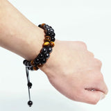 Agate Tigers Eye Hematite Triple Protection Bracelet 8mm Beads
