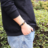 Agate Tigers Eye Hematite Triple Protection Bracelet 8mm Beads