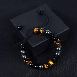 Agate Tigers Eye Hematite Triple Protection Bracelet 8mm Beads