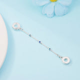 Triple Sapphire Safety Chain Bastet Charm 925 Silver