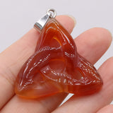 Triquetra Symbol Agate Stone Pendants DIY Jewelry Making