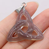 Triquetra Symbol Agate Stone Pendants DIY Jewelry Making