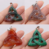 Triquetra Symbol Agate Stone Pendants DIY Jewelry Making