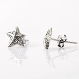 925 Sterling Silver Starfish Earrings with CZ