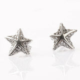 925 Sterling Silver Starfish Earrings with CZ