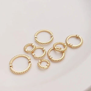14K Plated Copper Double Hole Loose Bead Rings Spacers DIY Findings