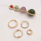 14K Plated Copper Double Hole Loose Bead Rings Spacers DIY Findings