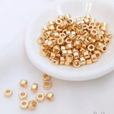 14K Plated Copper 4MM Golden Spacer Beads DIY Jewelry Making Accessories