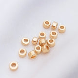 14K Plated Copper 4MM Golden Spacer Beads DIY Jewelry Making Accessories