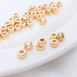 14K Plated Copper 4MM Golden Spacer Beads DIY Jewelry Making Accessories