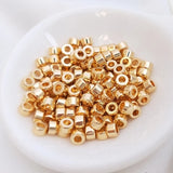 14K Plated Copper 4MM Golden Spacer Beads DIY Jewelry Making Accessories