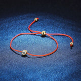 Adjustable 925 Silver Red String Mossant Bracelet