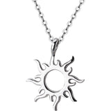 925 Silver Sun Pendant Necklace for Women Clavicle Chain Birthday Gift