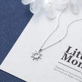 925 Silver Sun Pendant Necklace for Women Clavicle Chain Birthday Gift