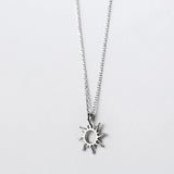 925 Silver Sun Pendant Necklace for Women Clavicle Chain Birthday Gift