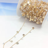 Copper Line Zircon Snowflake Necklace Bracelet Chain DIY Earrings