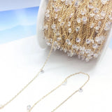 Copper Line Zircon Snowflake Necklace Bracelet Chain DIY Earrings