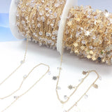 Copper Line Zircon Snowflake Necklace Bracelet Chain DIY Earrings