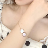 Natural Baroque Pearl Bracelet 925 Silver Two Strong Light Button Pearl Jewelry