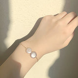 Natural Baroque Pearl Bracelet 925 Silver Two Strong Light Button Pearl Jewelry