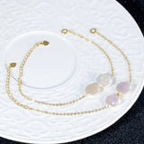 Natural Baroque Pearl Bracelet 925 Silver Two Strong Light Button Pearl Jewelry