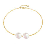 Natural Baroque Pearl Bracelet 925 Silver Two Strong Light Button Pearl Jewelry