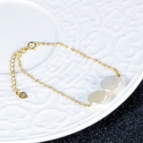 Natural Baroque Pearl Bracelet 925 Silver Two Strong Light Button Pearl Jewelry