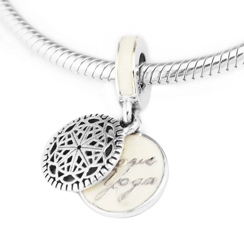 925 Silver True Yoga Dangle Charm Bracelet Bead for Jewelry Making