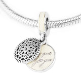 925 Silver True Yoga Dangle Charm Bracelet Bead for Jewelry Making
