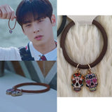 MUN KA YOUNG Hair Clip Rope Skull Shape Eardrop For Women