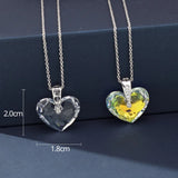 Heart Pendant Necklace Crystals from Austria Silver Big Stone Jewelry for Women