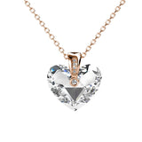 Heart Pendant Necklace Crystals from Austria Silver Big Stone Jewelry for Women