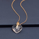 Heart Pendant Necklace Crystals from Austria Silver Big Stone Jewelry for Women