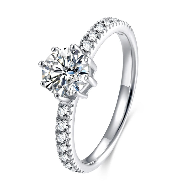 Trumium 0.8ct 925 Silver Ring for Women 5A CZ High Fine Jewelry